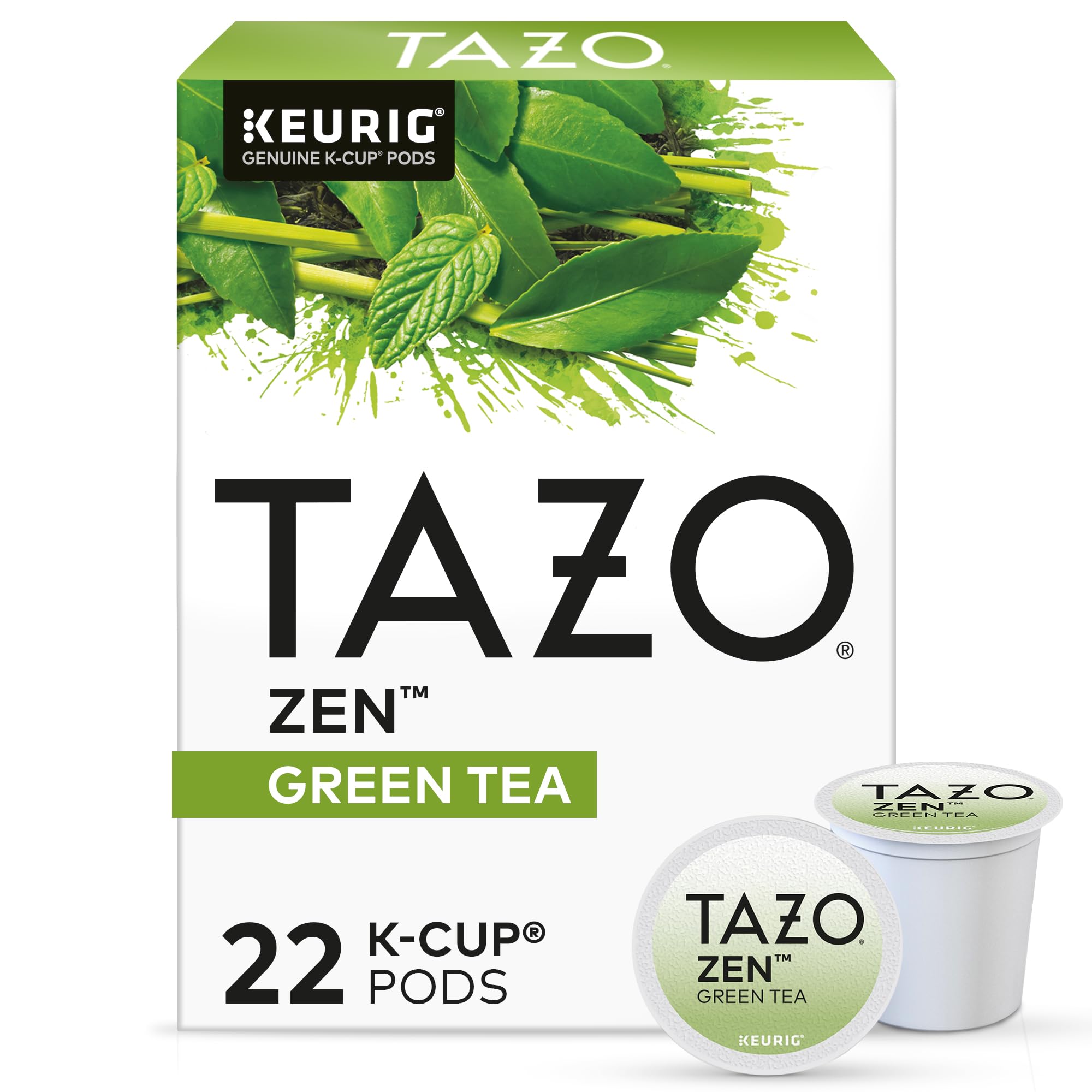 TAZO envase frontal mostrando 22 cápsulas y beneficios rápidos