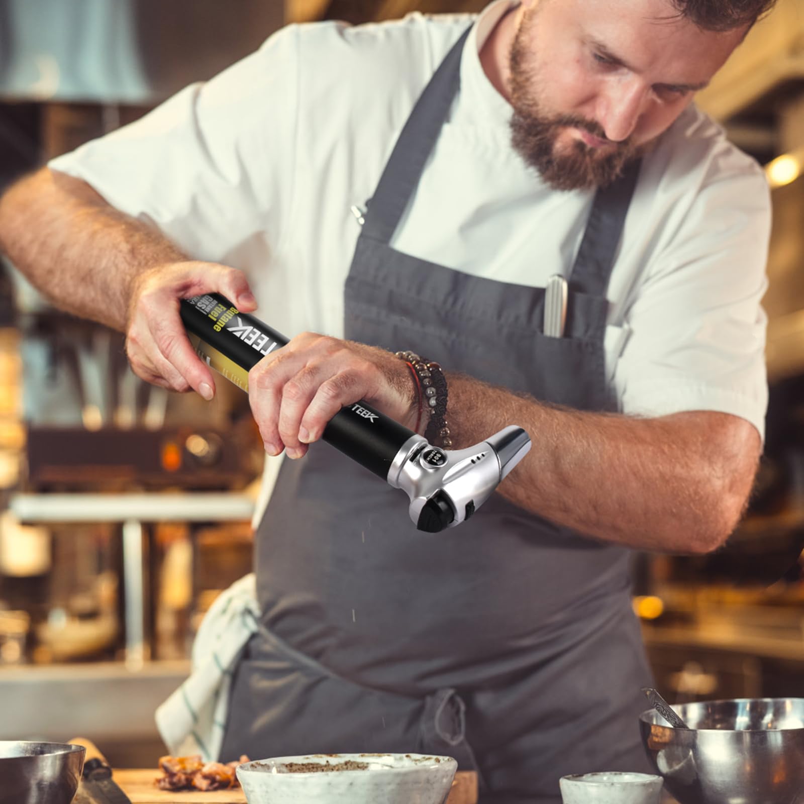 TBTeek soplete culinario en acción, acabado profesional en cocina