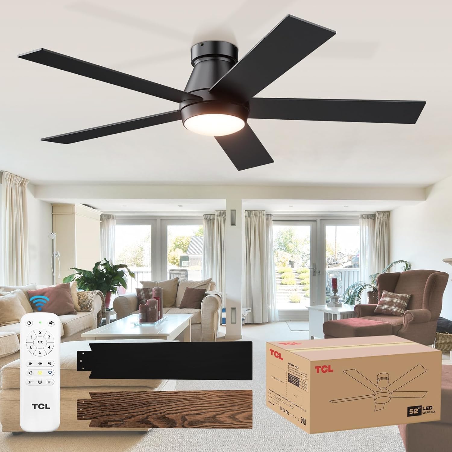 TCL ventilador en patio cubierto, ventilación segura y protegida
