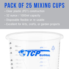 TCP Global vaso en uso vertiendo resina para mezcla controlada sin derrames
