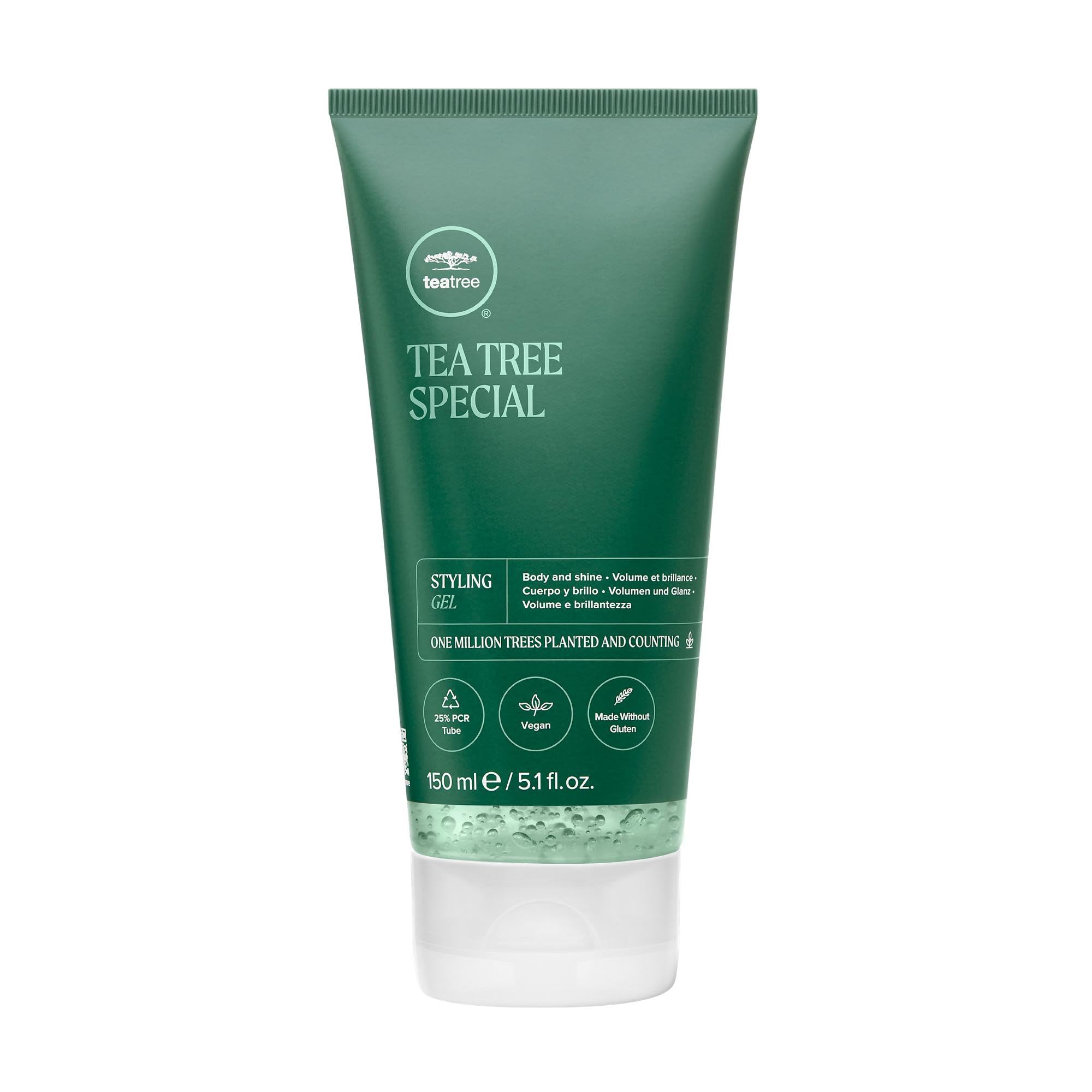 Tea Tree frasco frontal mostrando diseño y volumen del producto