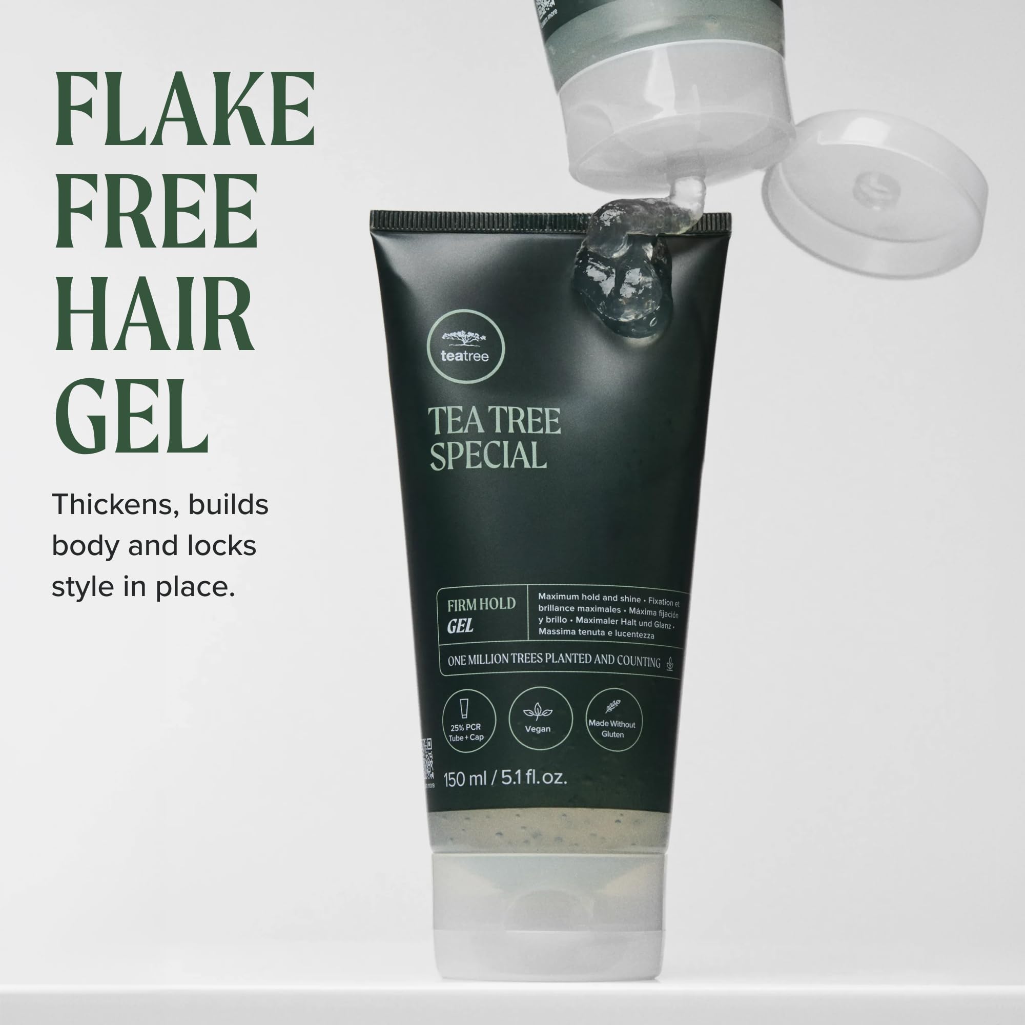 Peinado spiky fijado con Tea Tree mostrando su sujeción máxima