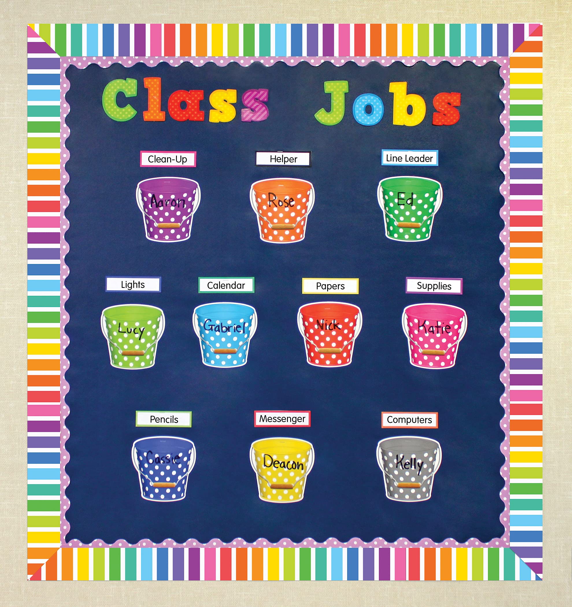 Teacher Created Resources uso en aula fondo colocado con trabajos estudiantiles limpio