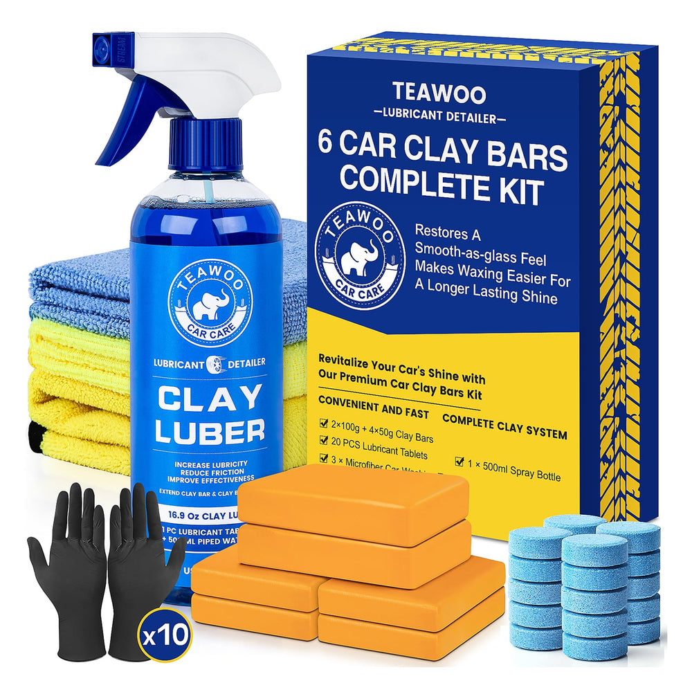 TEAWOO kit presentación frontal mostrando todas las piezas útil para detailing