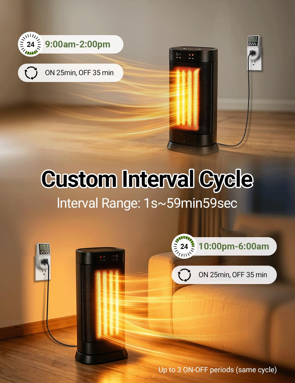 Techbee temporizador conectado a lámpara en salón automatizando iluminación