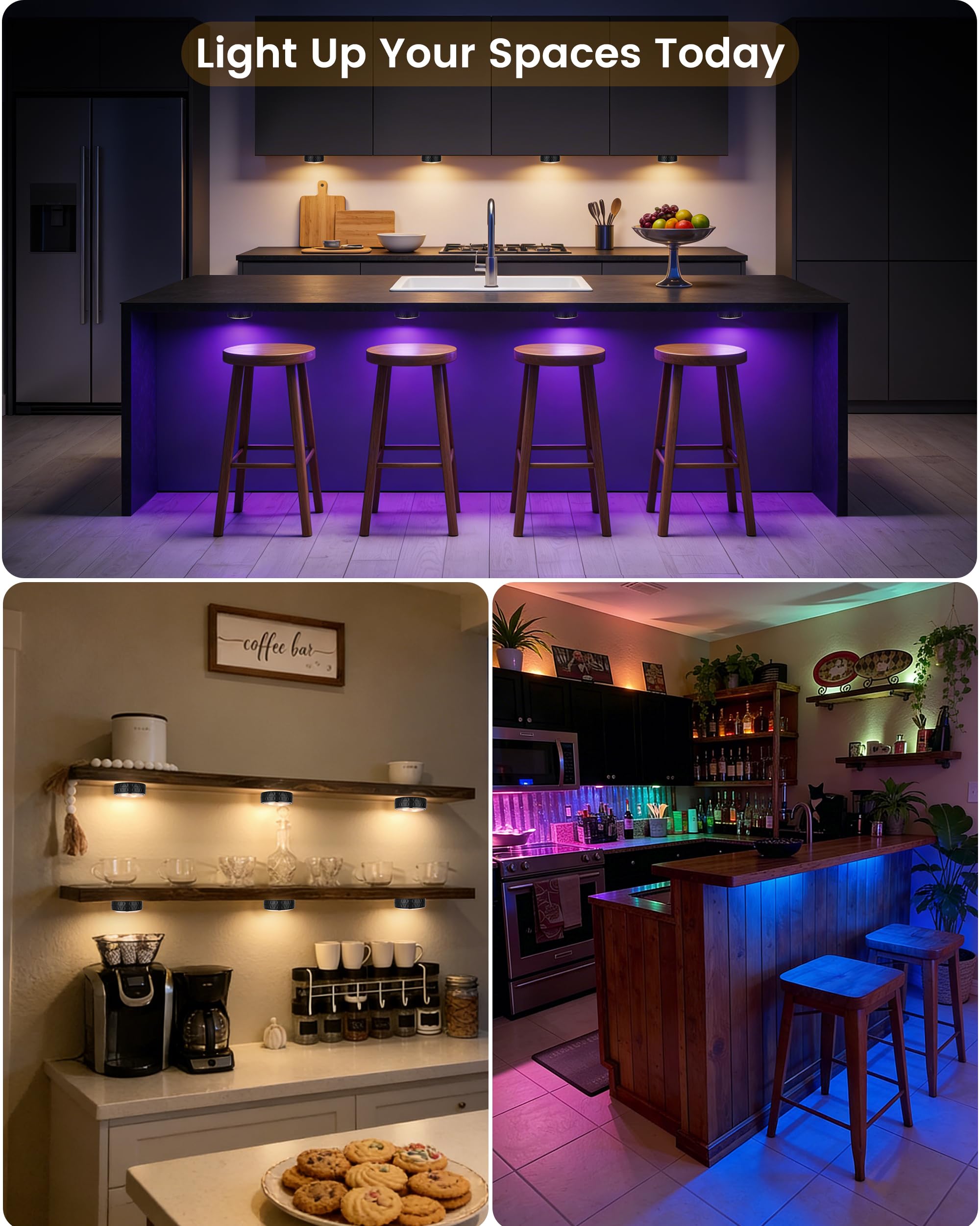 TECOMLIGHT set displaying 13 color options for mood and decorative use