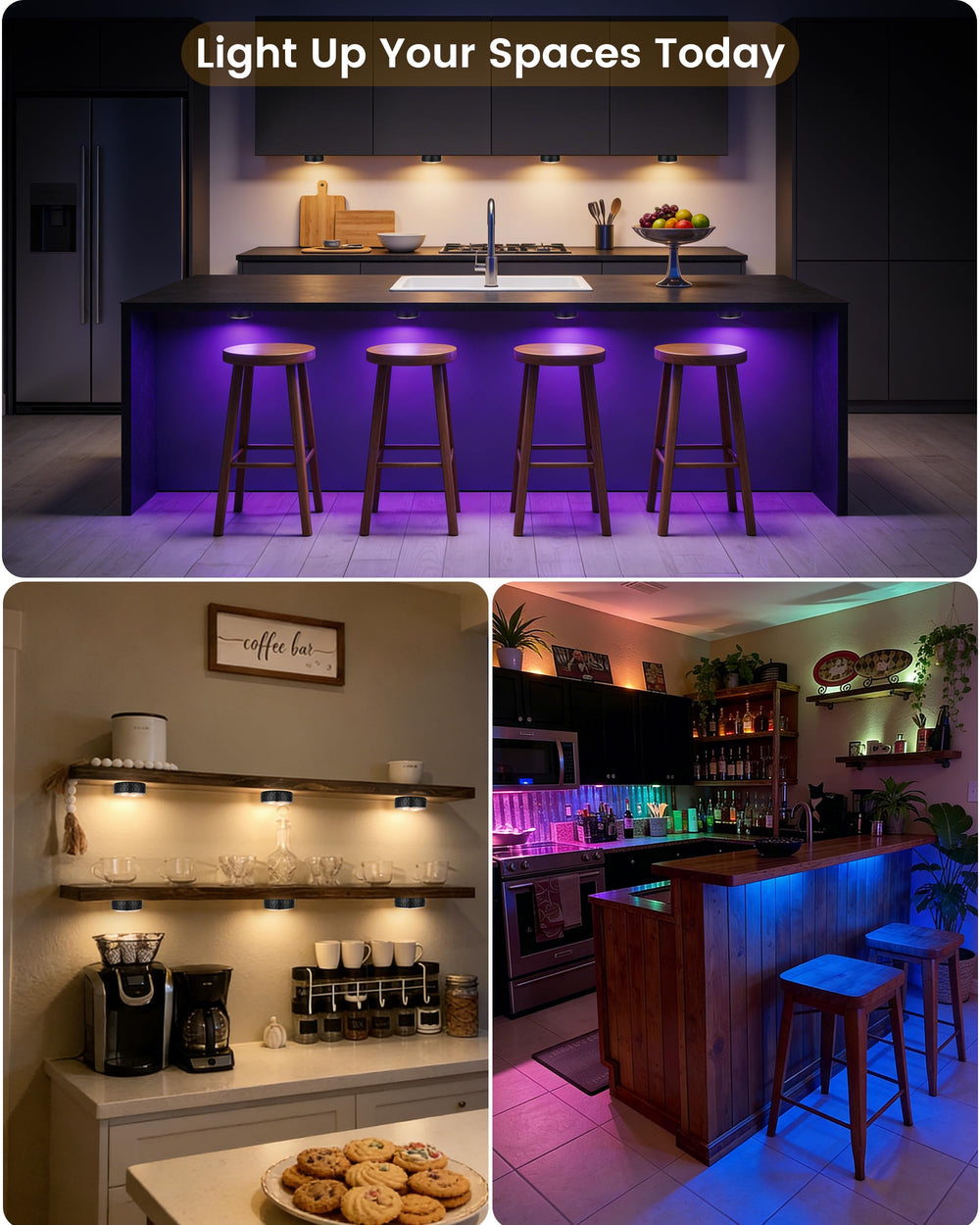 TECOMLIGHT set displaying 13 color options for mood and decorative use