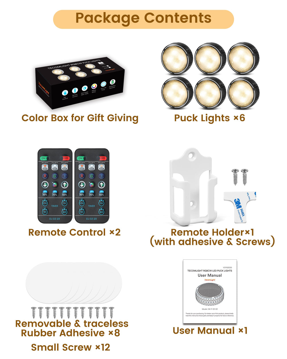 TECOMLIGHT pucks lighting a closet for improved visibility and organization