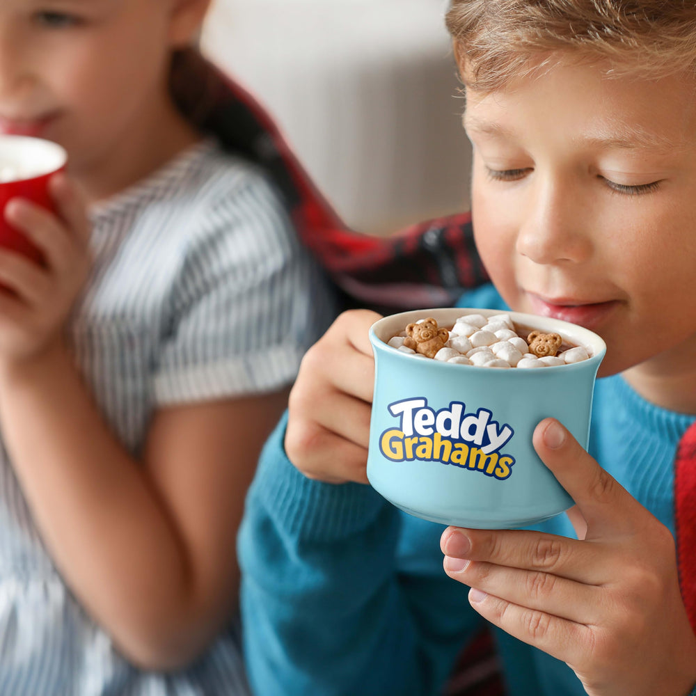 Teddy Grahams merienda familiar en mesa, opción práctica para niños