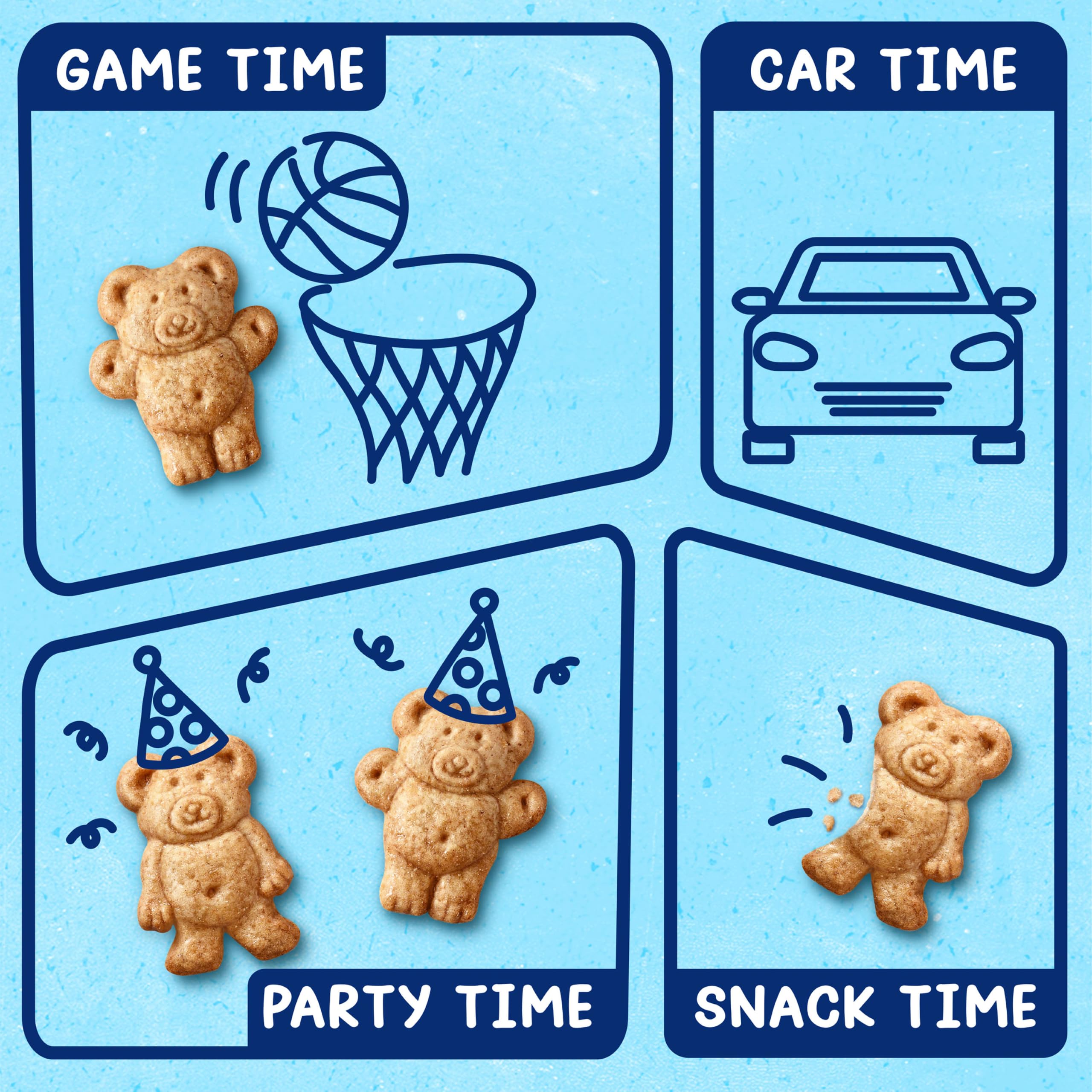 Teddy Grahams galleta junto a una regla para comparar tamaño real