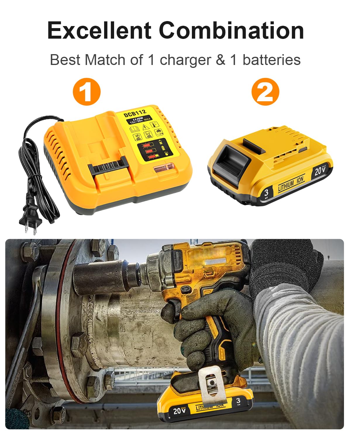 TeenPower detalle de conectores compatibles con Dewalt para conexión segura