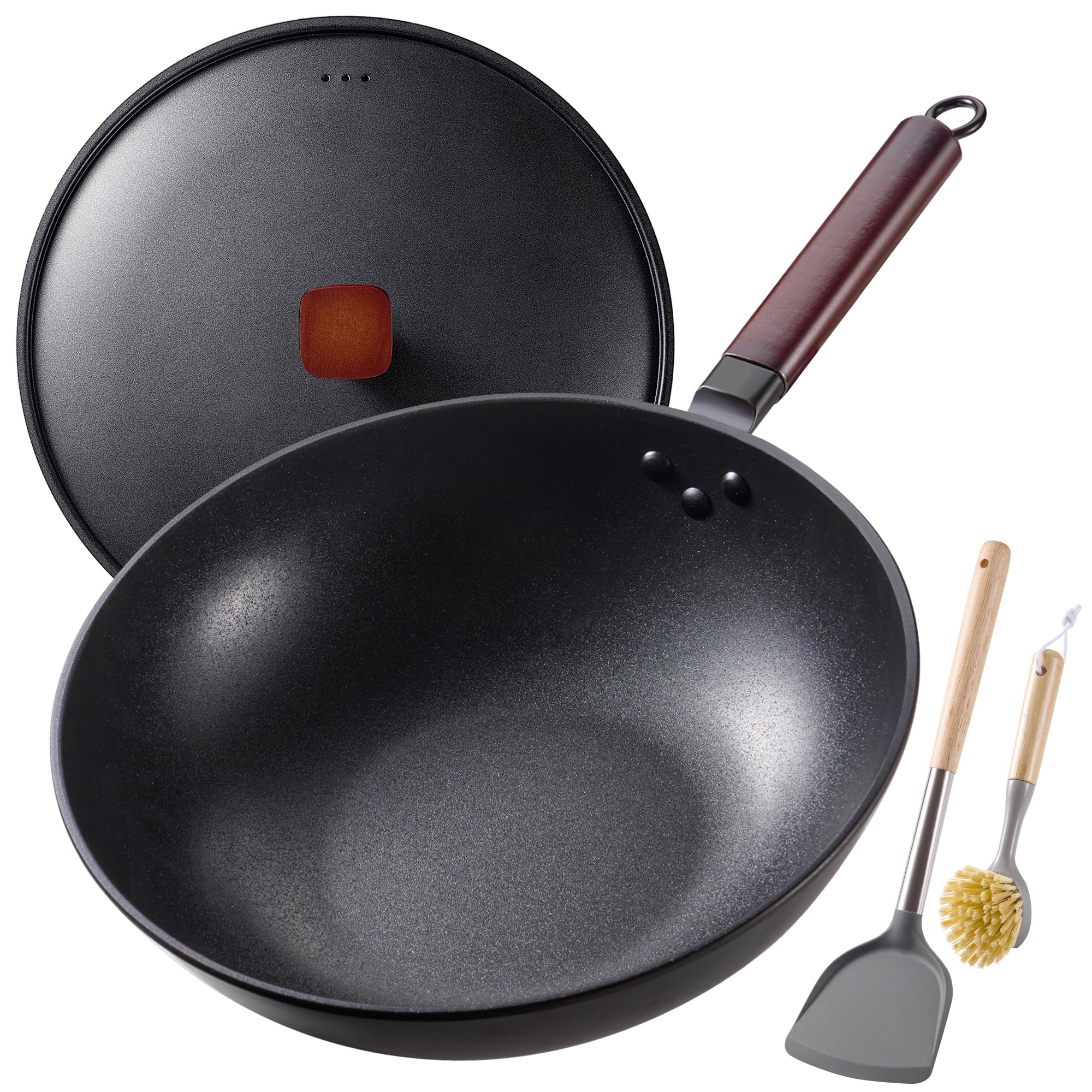 Teewe wok de frente mostrando diseño y tamaño ideal