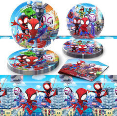 Telifor frontal del paquete Spidey mostrando la colección completa y beneficio organización