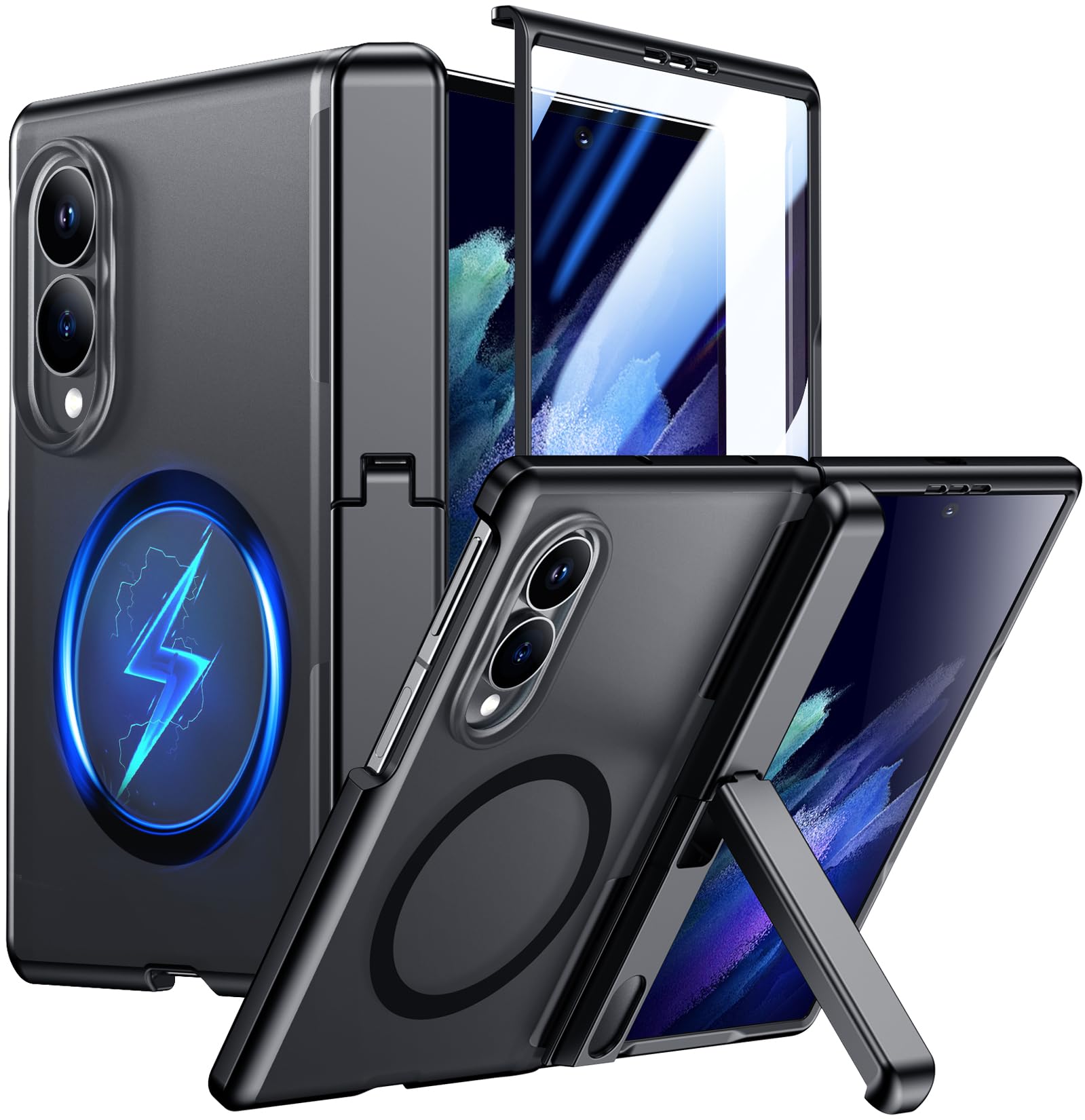 Temdan funda frontal para Z Fold 8 mostrando protector HD y ajuste preciso