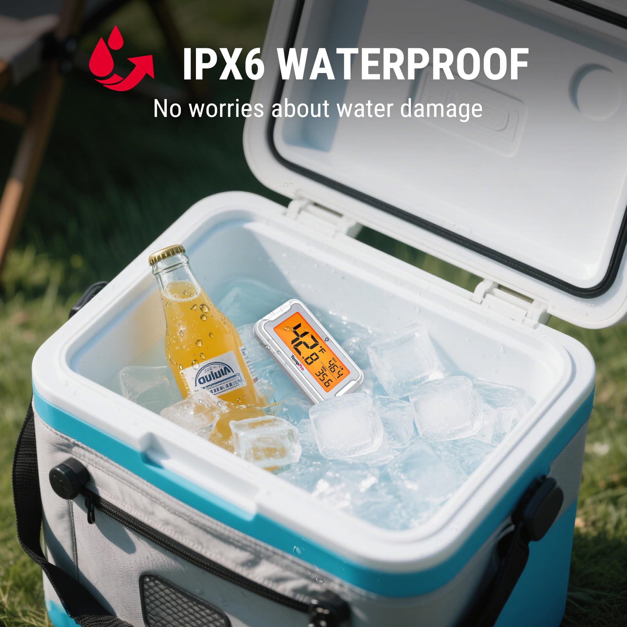 TempPro TempAir primer plano resistente con clasificación IPX6 durabilidad