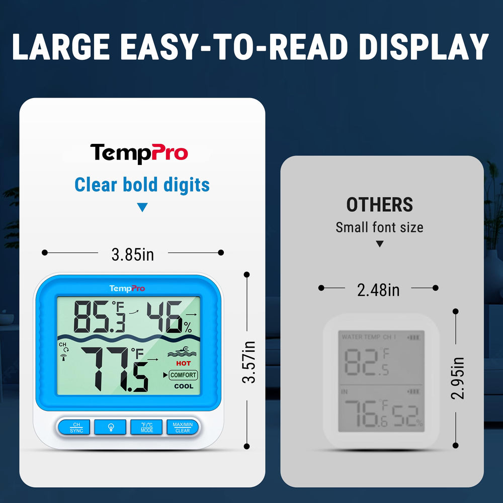 TempPro TempAir tether attached near skimmer to prevent loss and ensure constant data