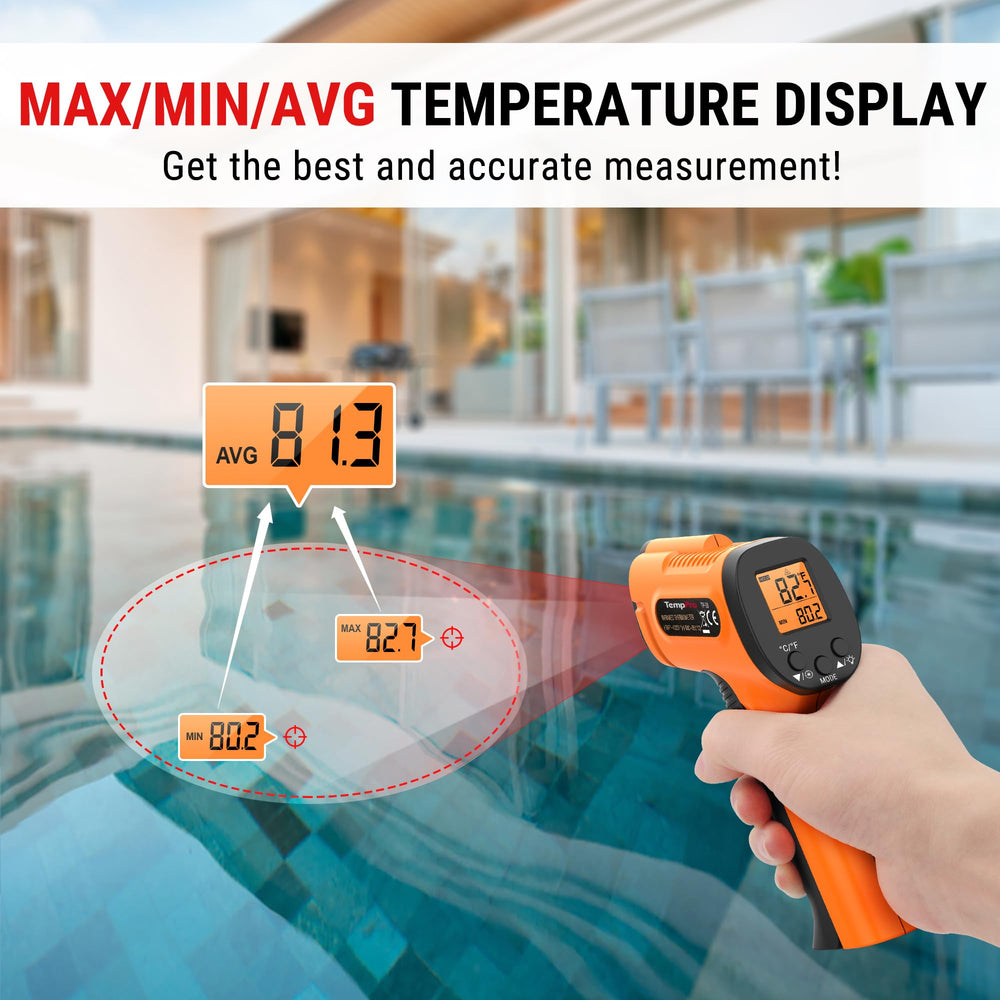 TempPro midiendo temperatura de plancha para control preciso de cocción