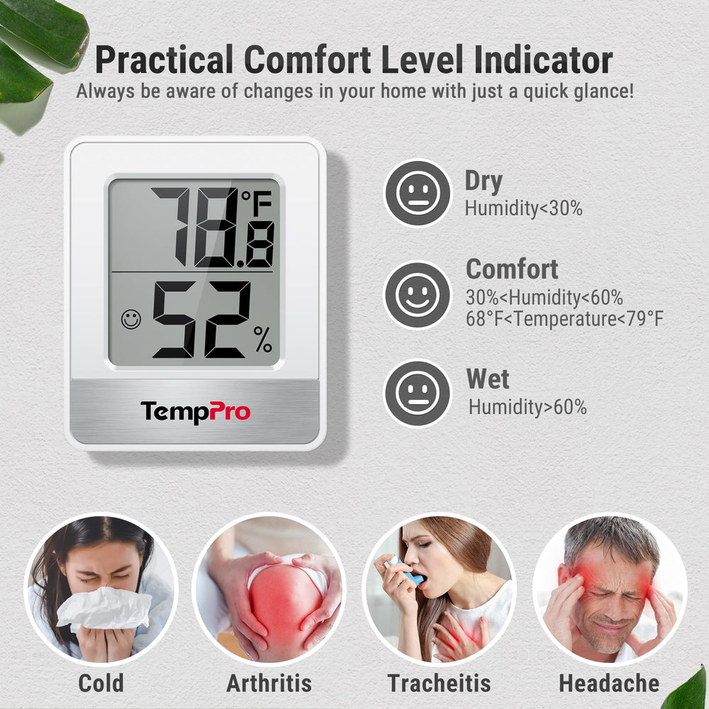 TempPro TP49 en mesa, posicionamiento de sobremesa para monitoreo diario