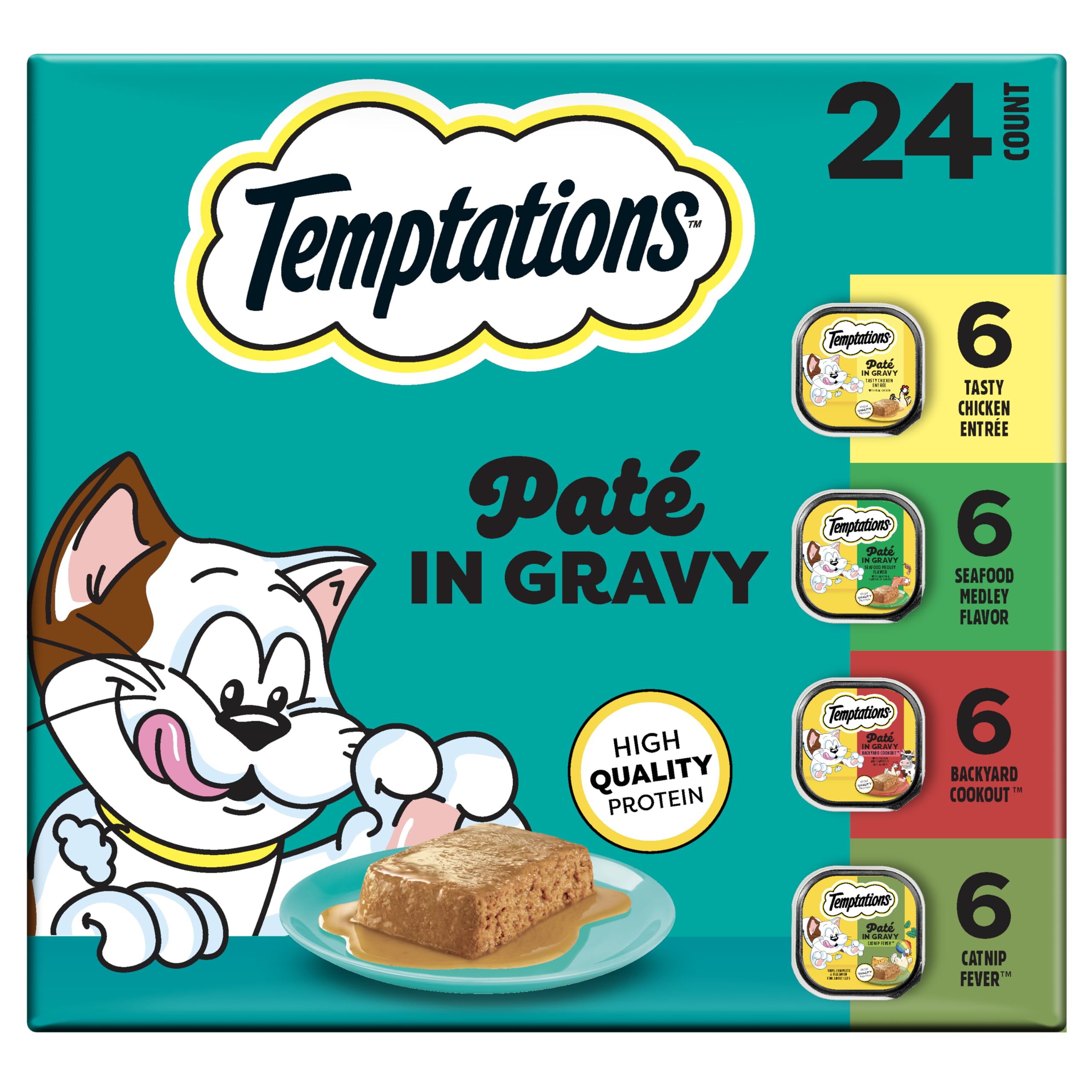 Temptations pack variedad frontal mostrando bandejas y conveniencia