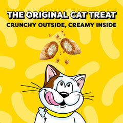 Temptations close-up texture of treat showing crunchy outside and soft inside benefit