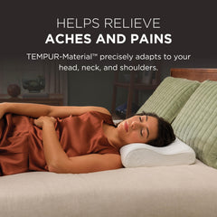 Tempur-Pedic perfil lateral de la almohada demostrando contorno cervical