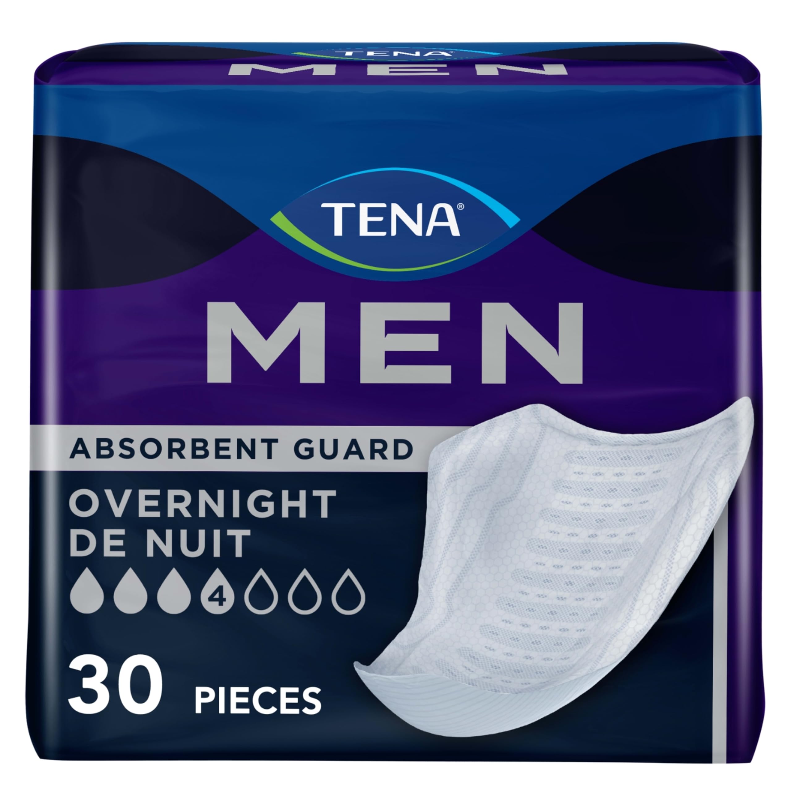 TENA protector nocturno embalaje frontal que muestra cantidad y diseño