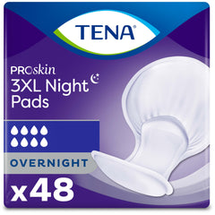 TENA empaque frontal mostrando 48 unidades y beneficios de absorción