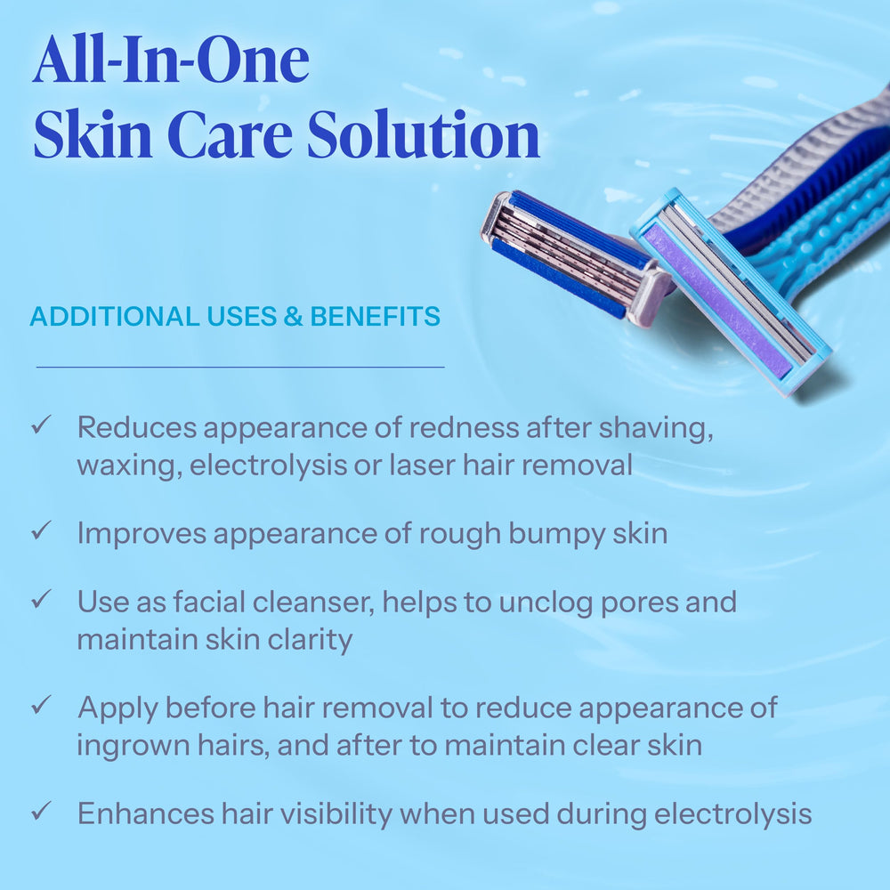 Tend Skin en una repisa de baño demostrando uso diario