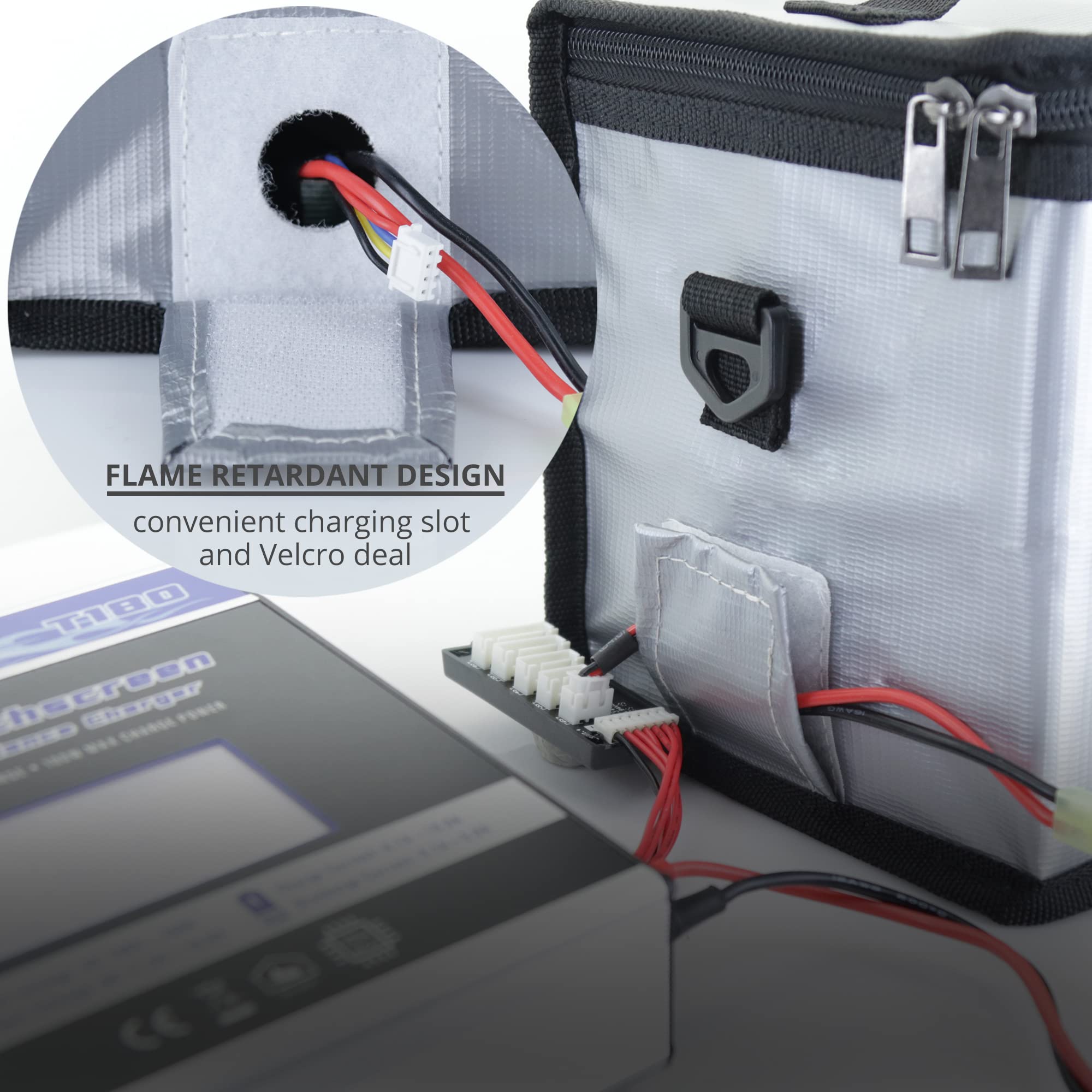 Tenergy bolsa en carga con cable por orificio de velcro para seguridad