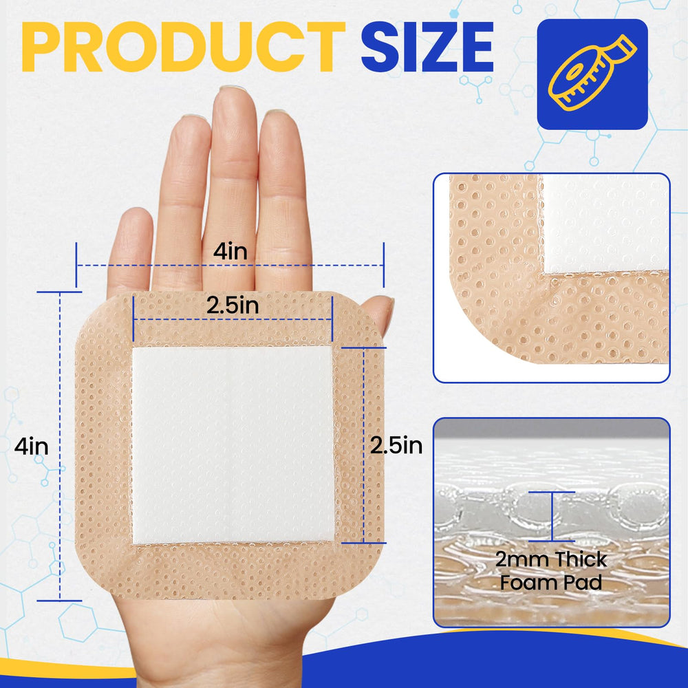 TENKAIWICK apósito extendido mostrando borde adhesivo de silicona y protección suave