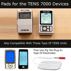 TENS 7000 primer plano del gel adhesivo, muestra conductividad y tacto suave