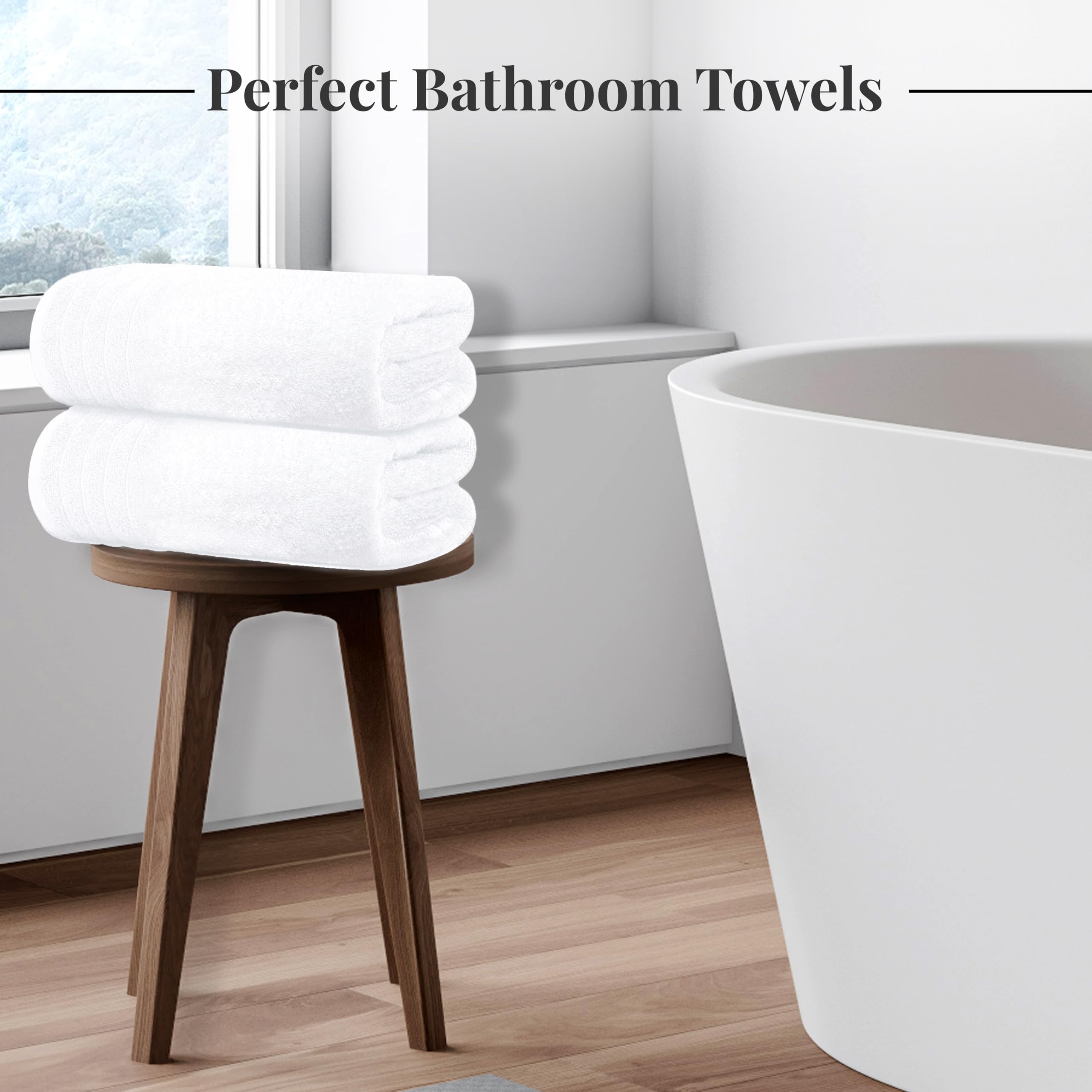 Tens Towels comparación de tamaño con una persona para escala clara