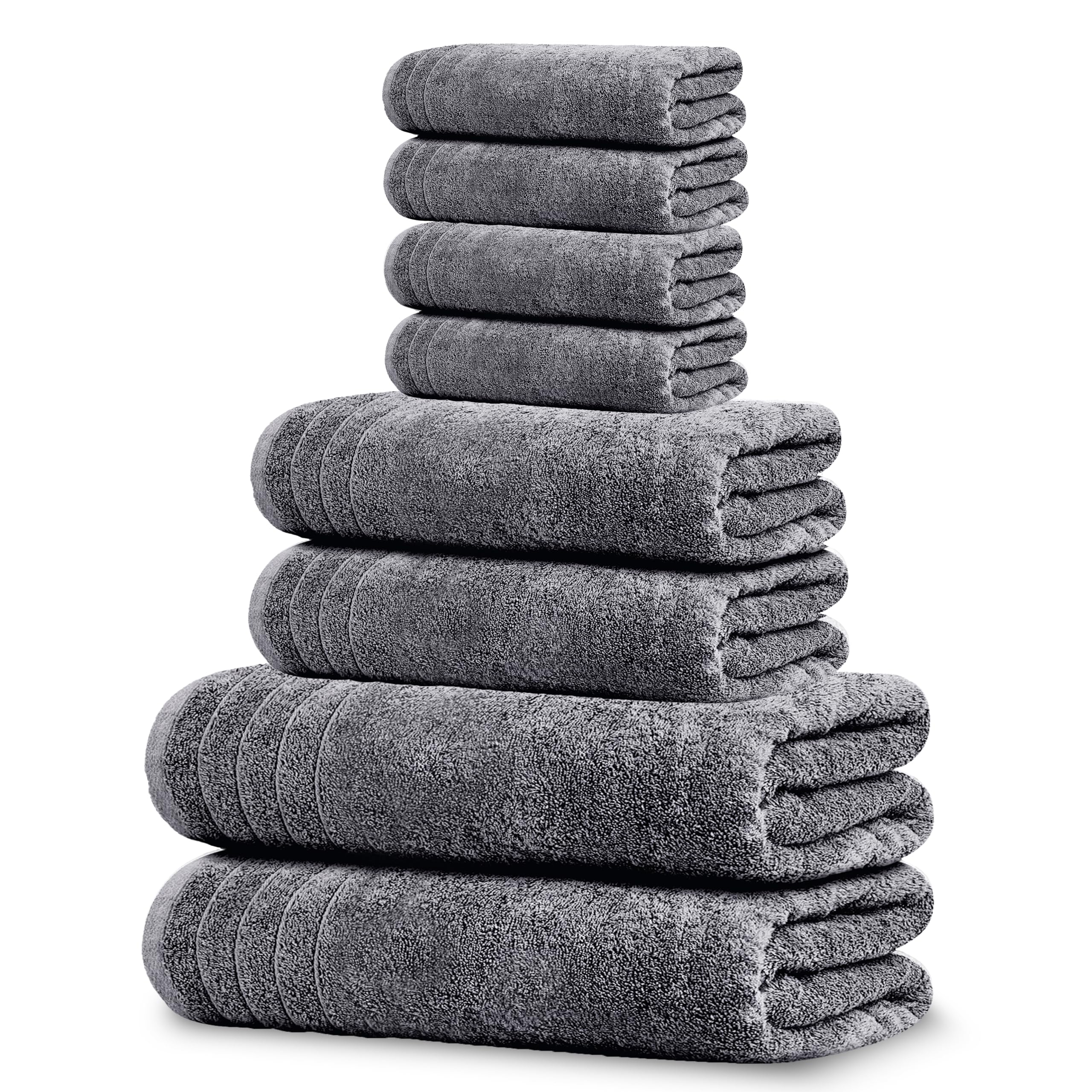 Tens Towels vista frontal del paquete gris oscuro, aspecto organizado