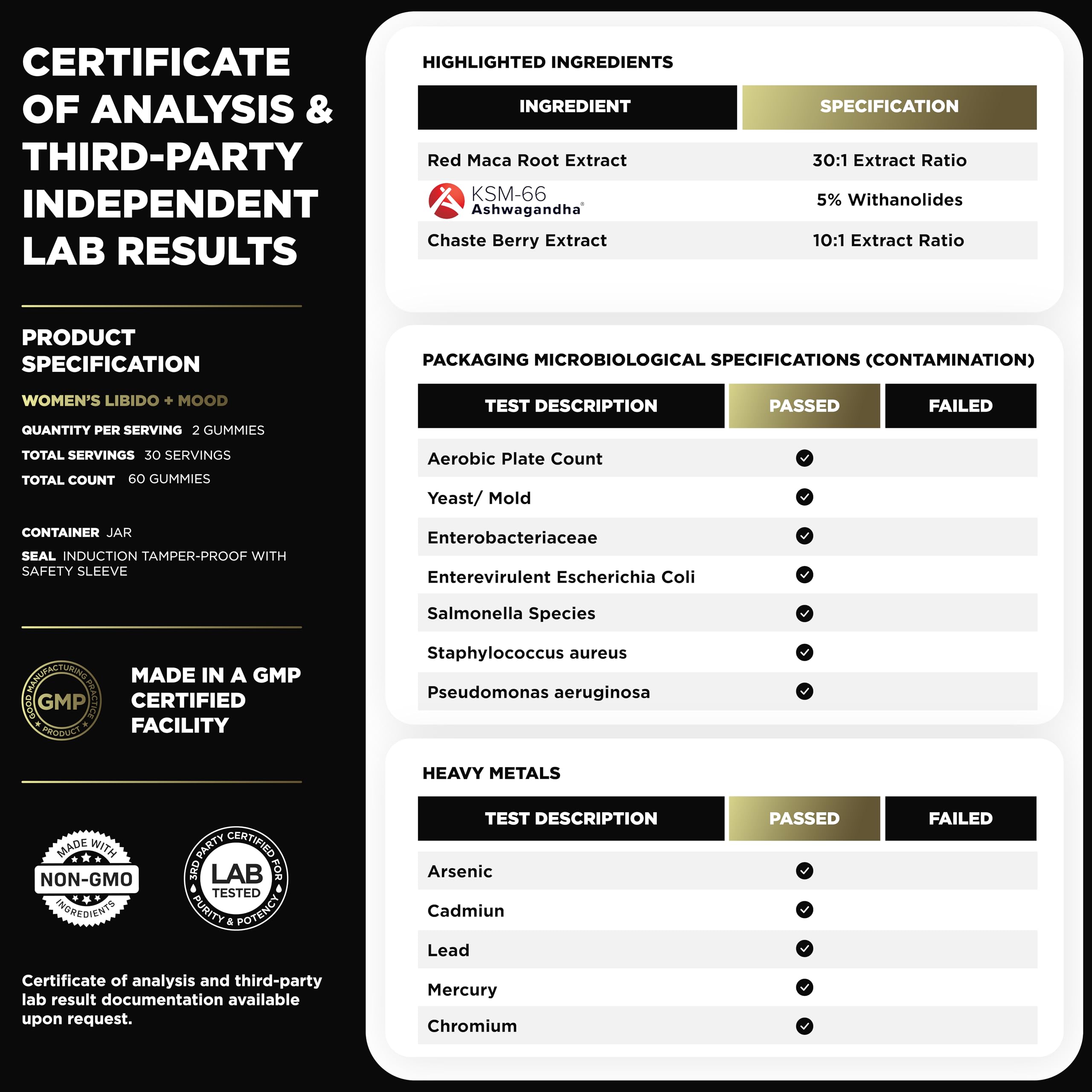 TERRA ELMNT etiqueta con lista de ingredientes y dosis claras