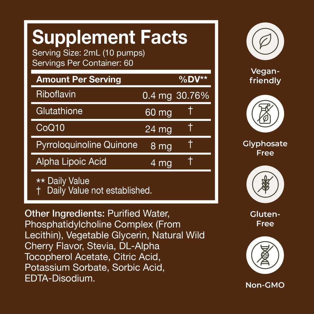 Terra Health Essentials close-up de textura líquida lipozomal, absorción mejorada