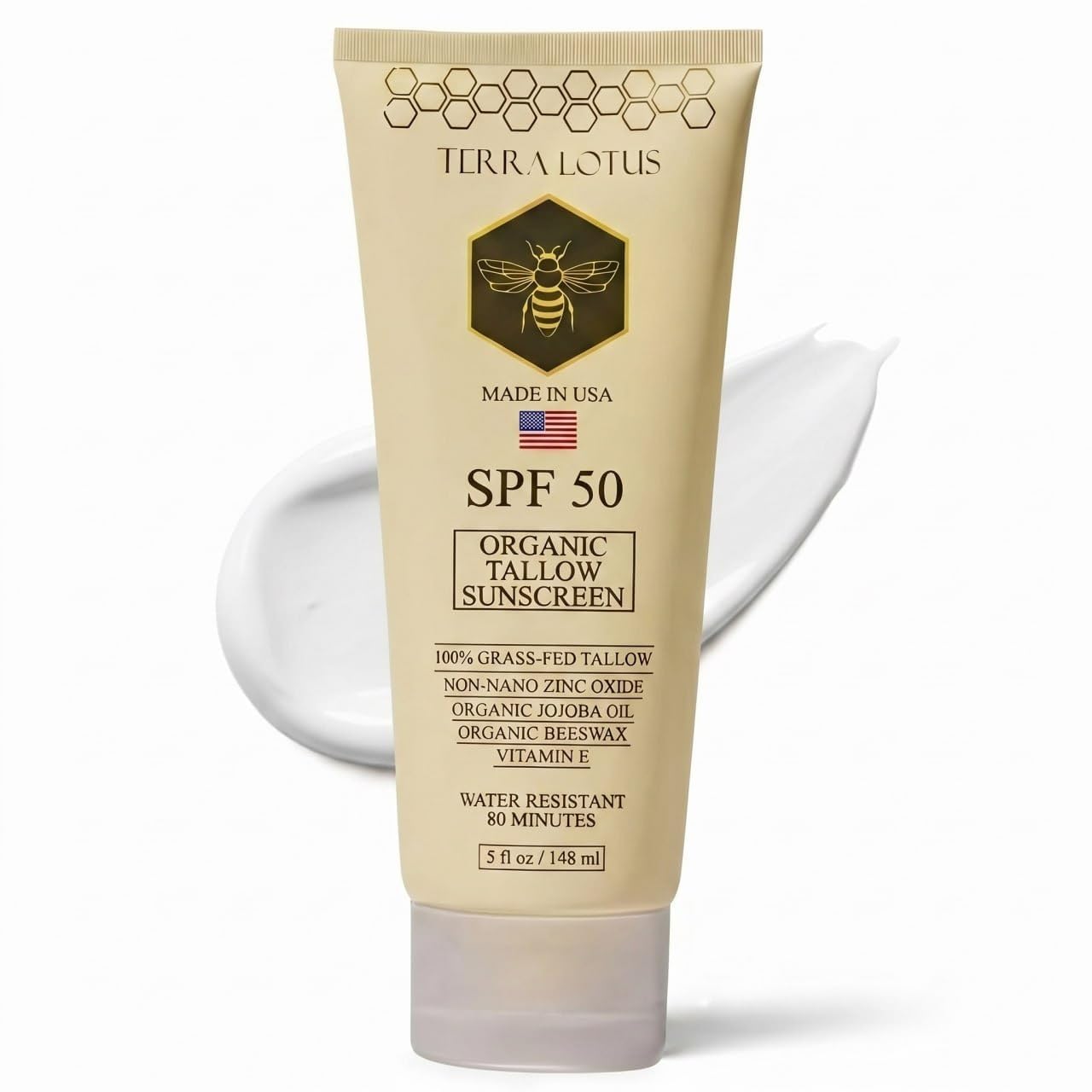 Terra Lotus frente del envase mostrando SPF 50 y uso corporal y facial