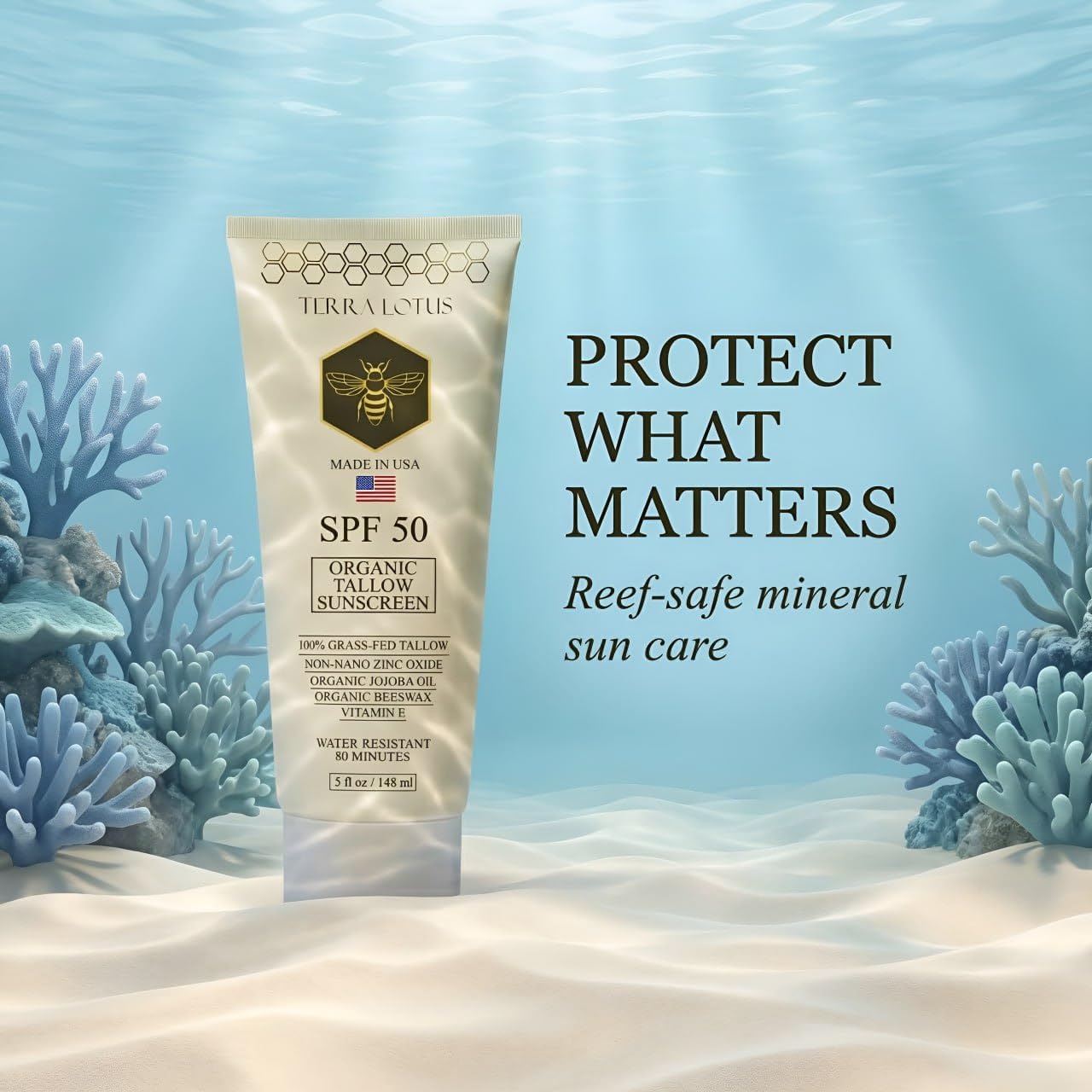 Terra Lotus ingredientes orgánicos en escena que sugiere limpieza y seguridad