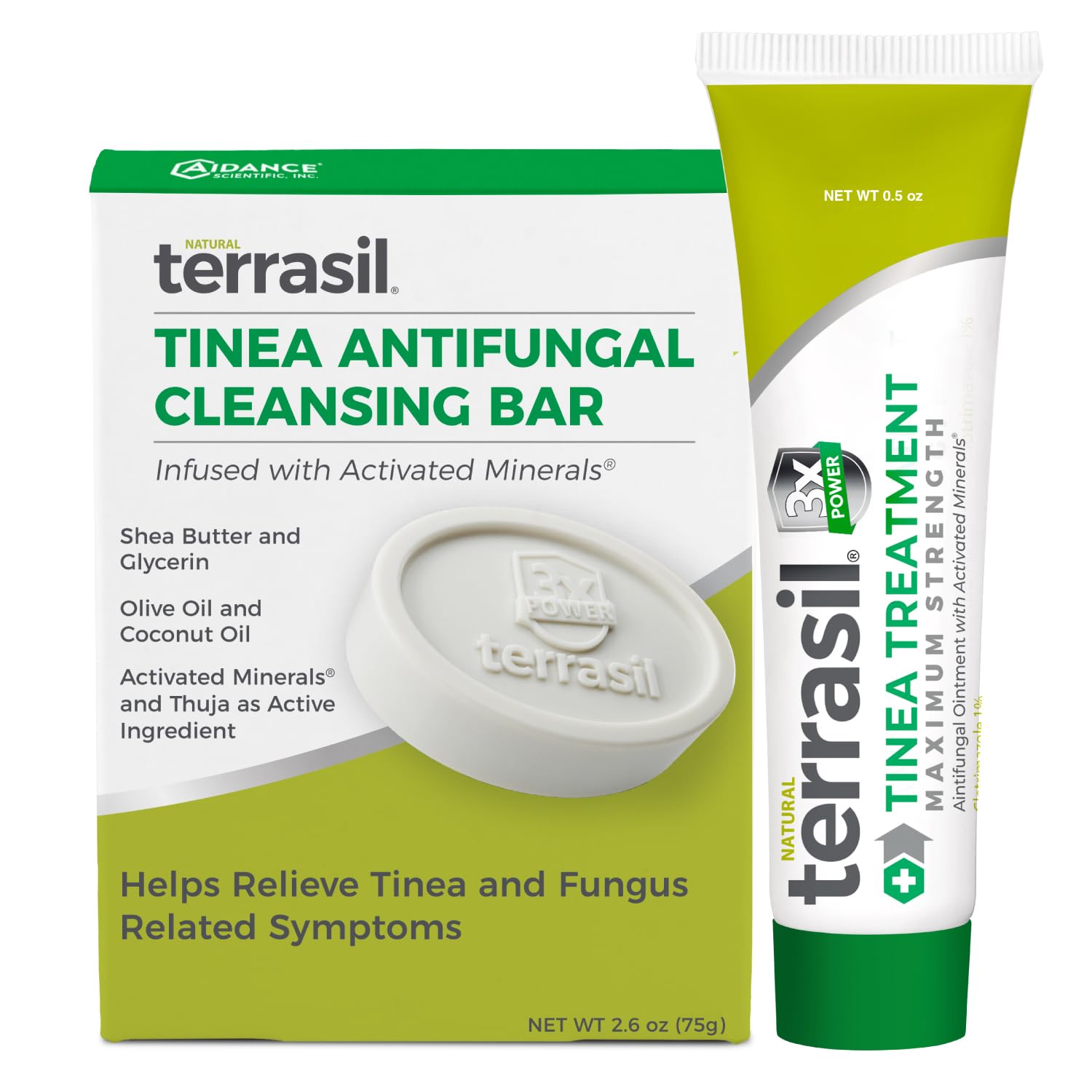 terrasil embalaje frontal mostrando el kit y beneficio de tratamiento completo