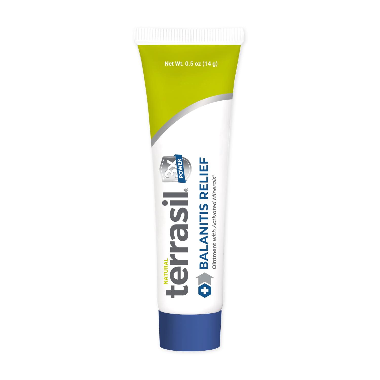 terrasil front tube .5 oz showing compact packaging and quick relief