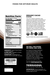 Terrasoul Superfoods textura fina del polvo beneficiando mezclas suaves
