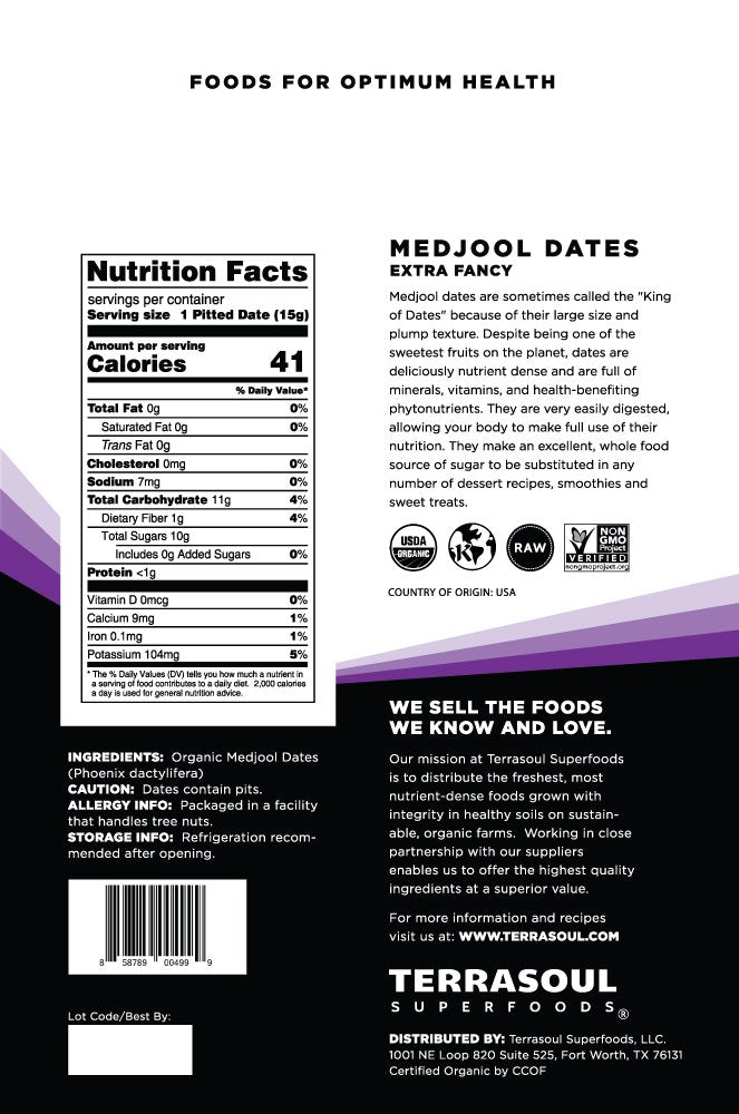 Terrasoul Superfoods close-up of medjool date texture showing soft chewiness