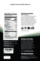 Terrasoul Superfoods primer plano de textura de pepitas crudas, ideal para recetas
