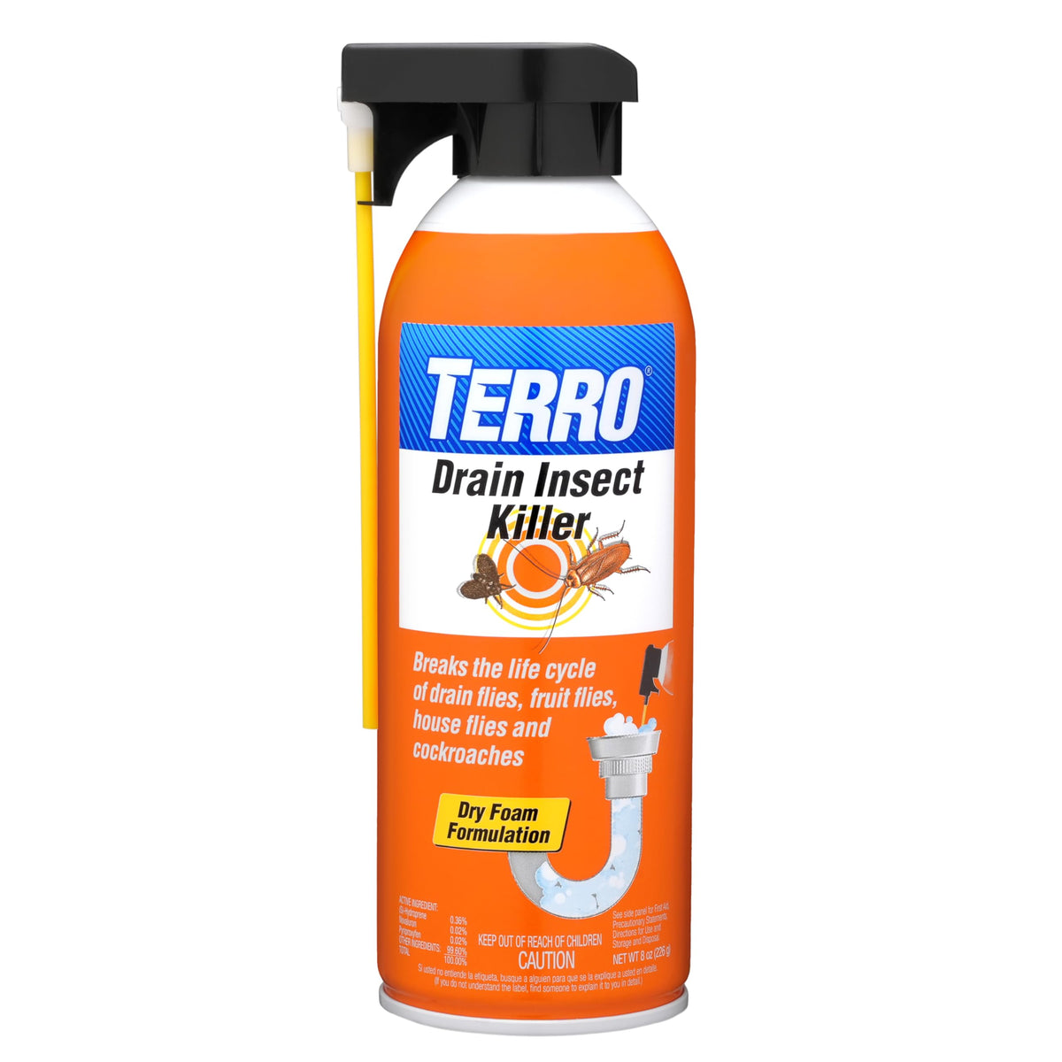 Terro envase frontal mostrando espuma seca y uso claro