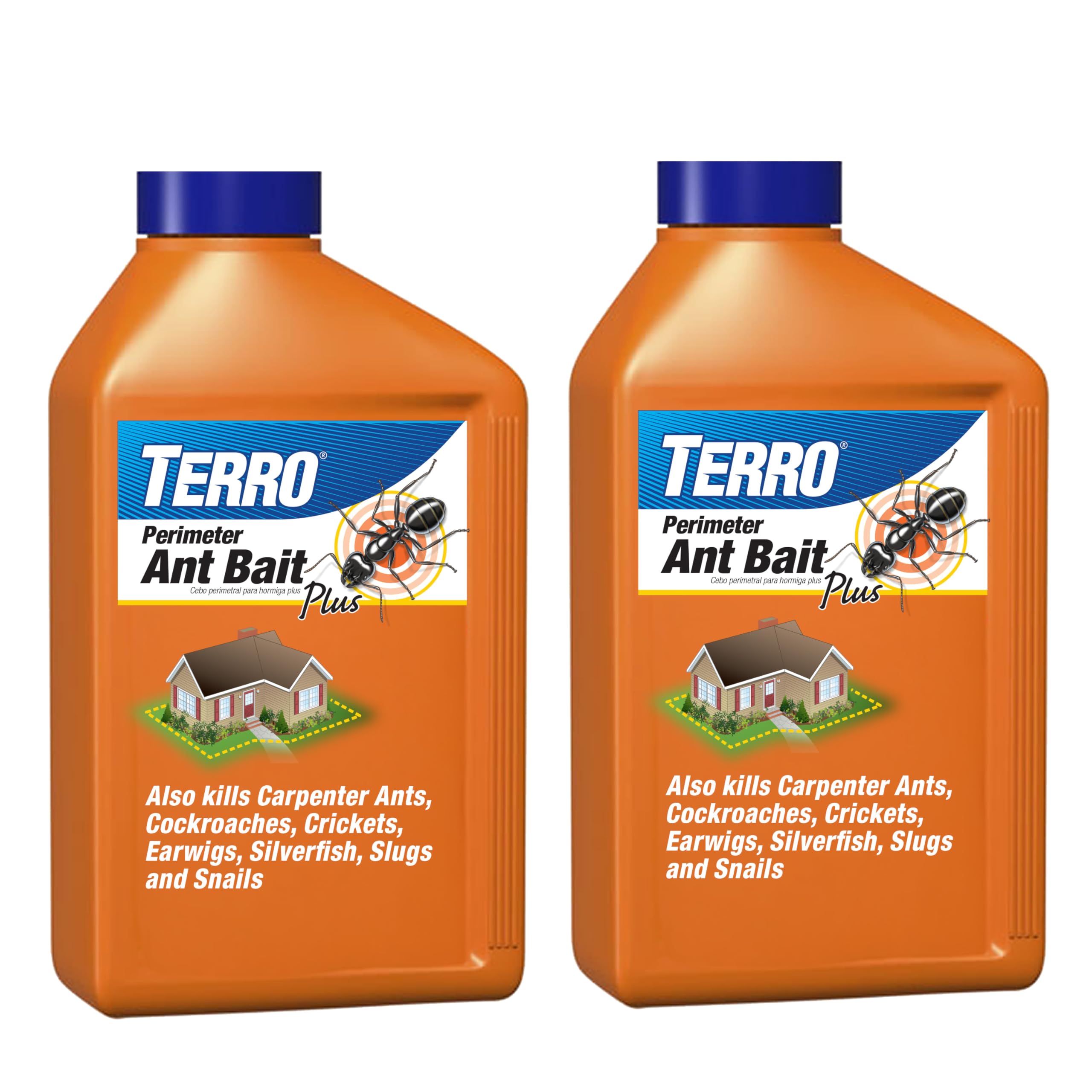 TERRO front packaging showing two 2 lb shaker canisters and product branding for easy identification