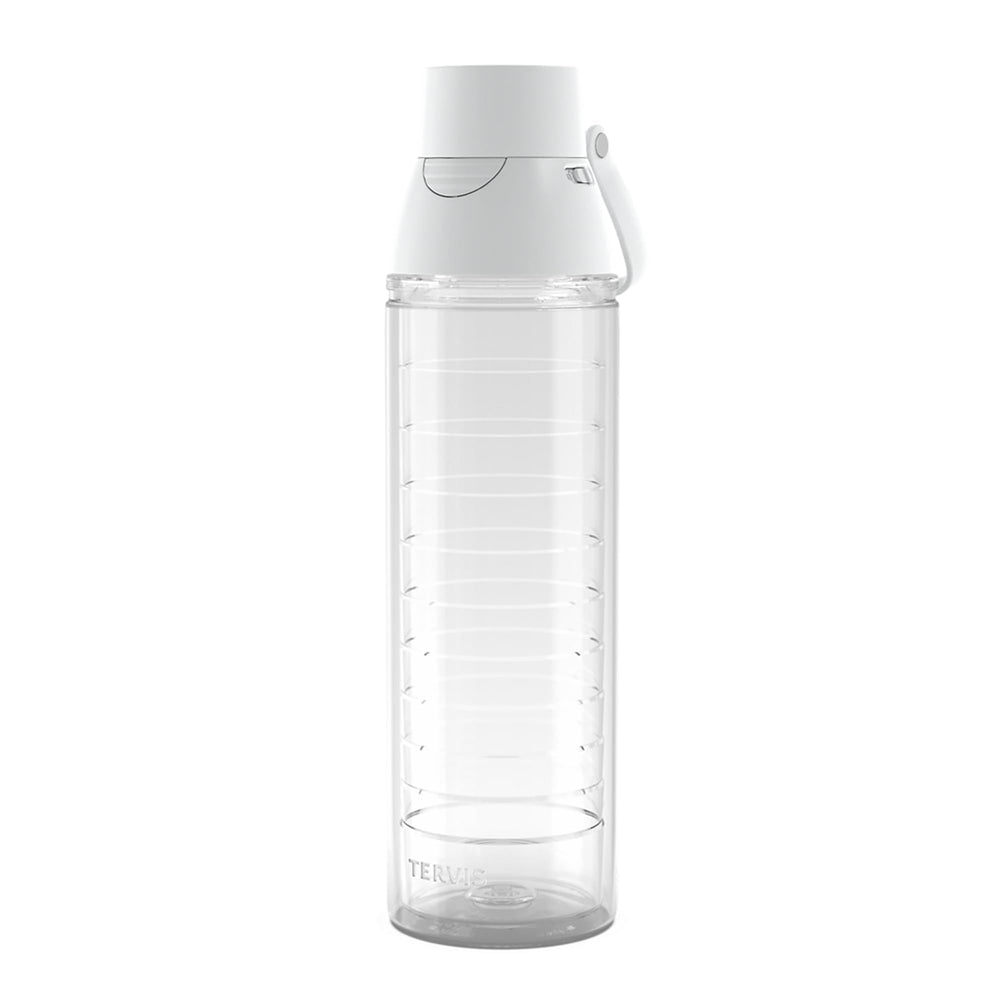 Tervis clear front view showing leakproof lid and ergonomic grip
