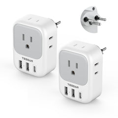 TESSAN adaptador frontal pack de 2 mostrando conectores y ahorro de espacio