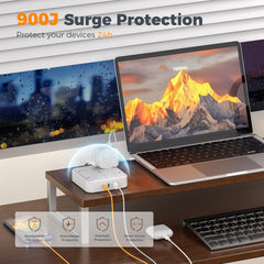 TESSAN enfoque de los puertos USB‑C y USB‑A para carga rápida segura