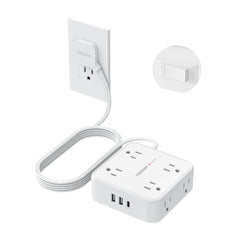 TESSAN regleta frente con 8 AC y 3 USB para cargar múltiples dispositivos