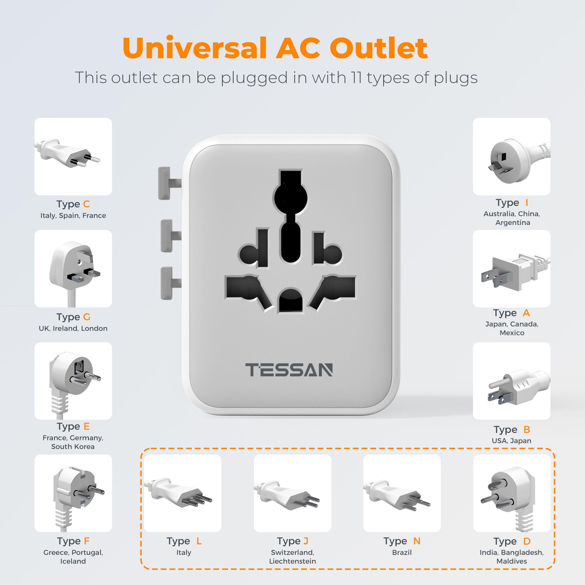 TESSAN cuerpo del adaptador detalle del material y ensamblaje duradero