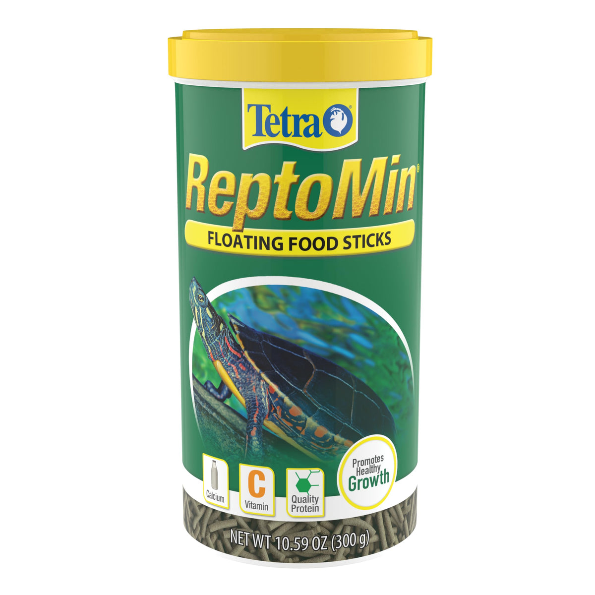 Tetra ReptoMin frente del envase mostrando etiqueta y beneficios nutricionales